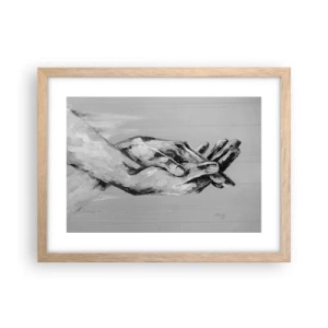 Poster în ramă de stejar deschis - Începutul... - 40x30 cm