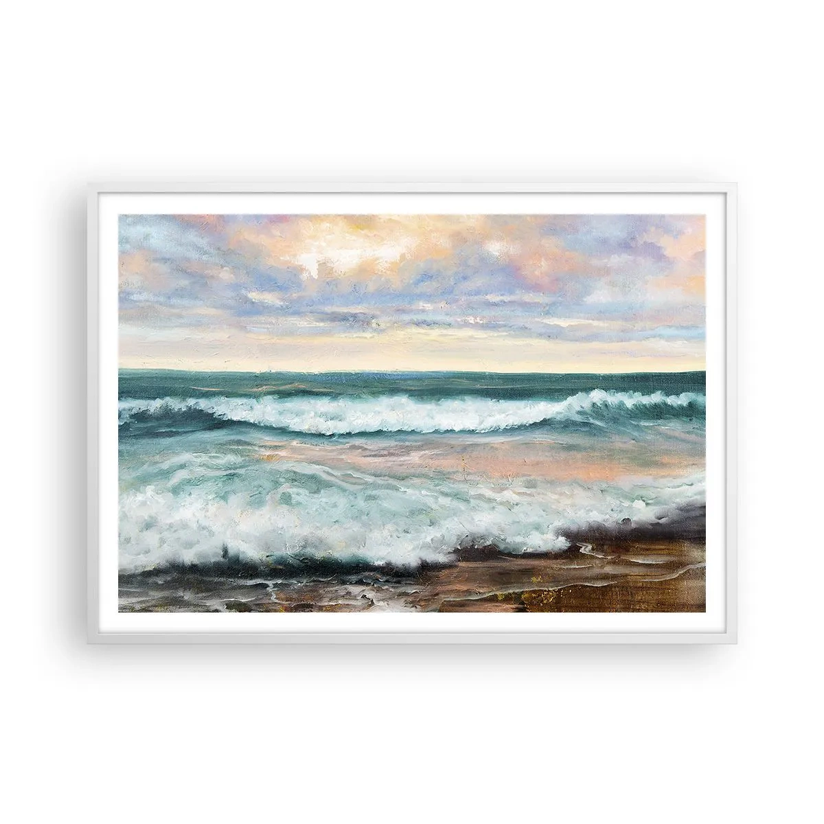 Poster în ramă albă - Aici îți vei alina sufletul - 100x70 cm