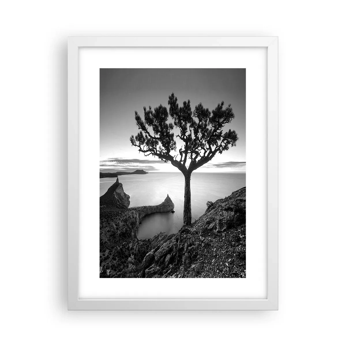 Poster în ramă albă - Liniște până la orizont - 30x40 cm