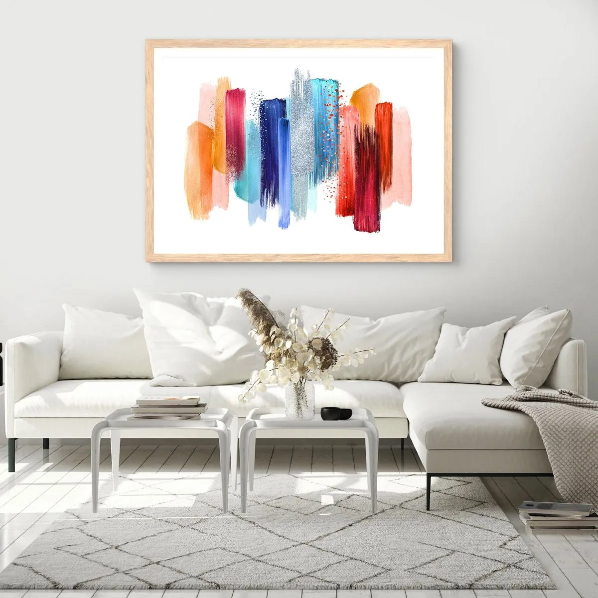 Poster în ramă de stejar deschis - Sus și jos - 50x40 cm