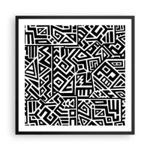 Poster în ramă neagră - Compoziție precolumbiană - 60x60 cm