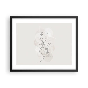 Poster în ramă neagră - Încurcați într-o îmbrățișare - 50x40 cm