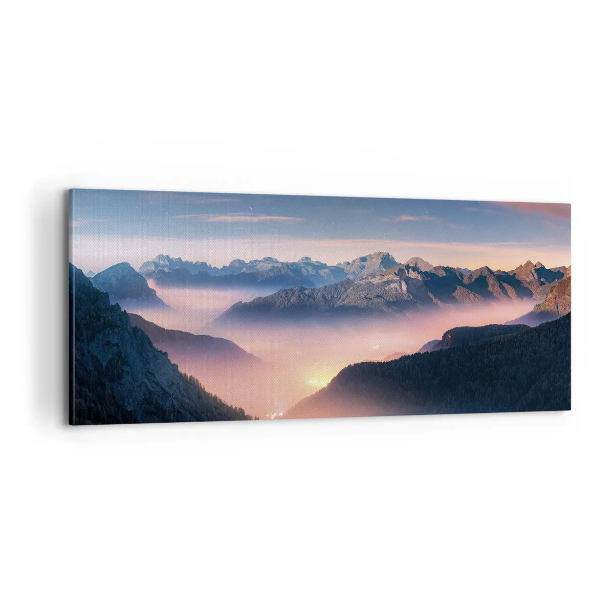 Tablou pe pânză - Lumină în văi - 100x40 cm