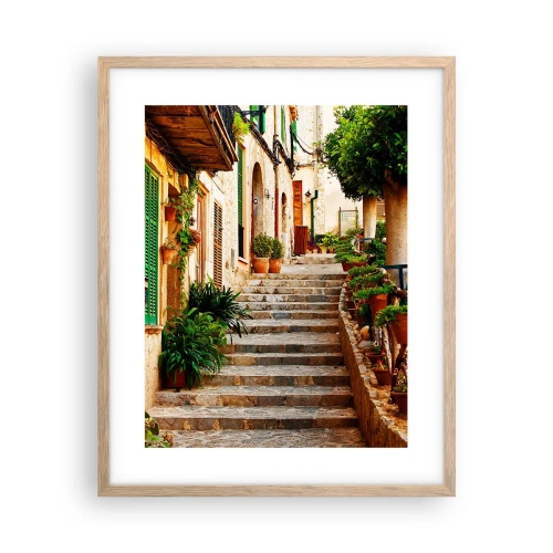 Poster în ramă de stejar deschis - Magia unei vacanțe în Spania - 40x50 cm