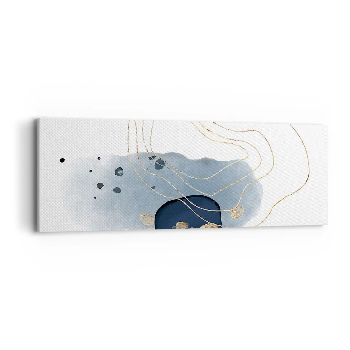Tablou pe pânză - Fantezie albastru-auriu - 90x30 cm