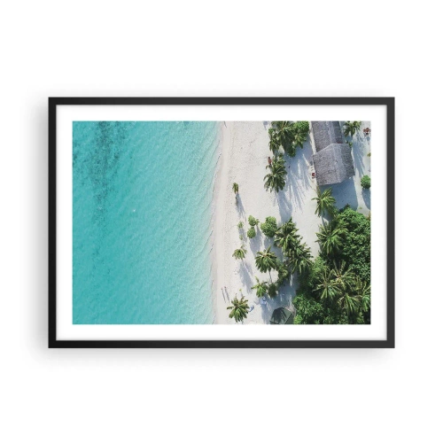 Poster în ramă neagră - Vacanță în paradis - 70x50 cm