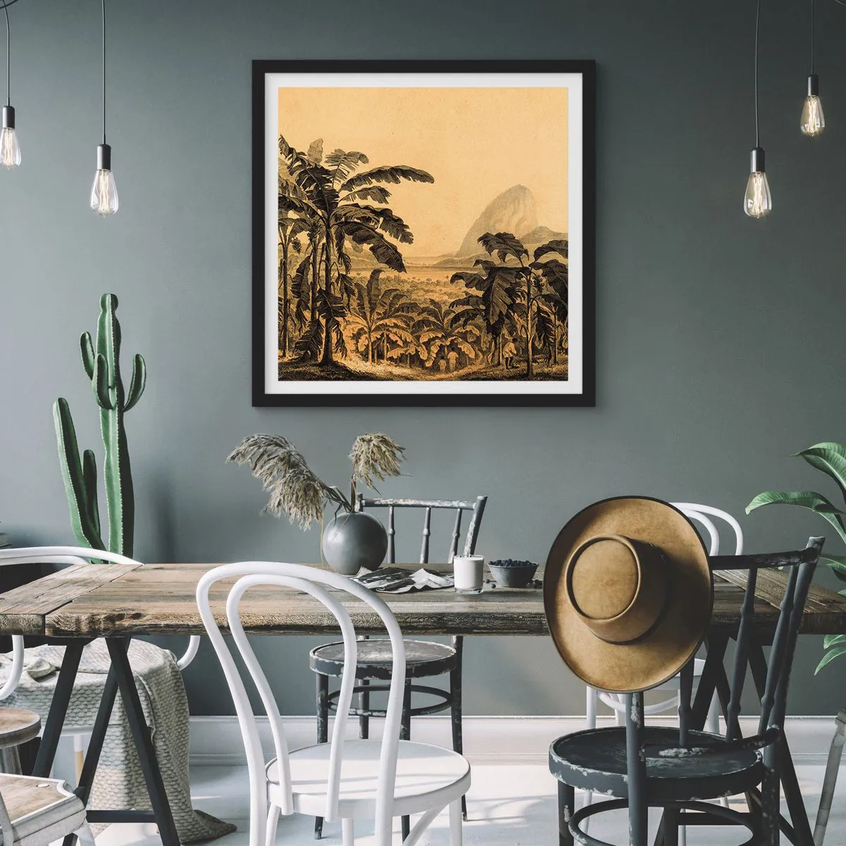 Poster în ramă neagră - În stil colonial - 60x60 cm