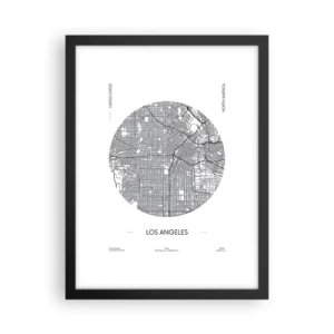 Poster în ramă neagră - Anatomia Los Angeles - 30x40 cm