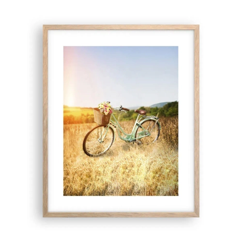 Poster în ramă de stejar deschis - Mă odihnesc aici un pic - 40x50 cm