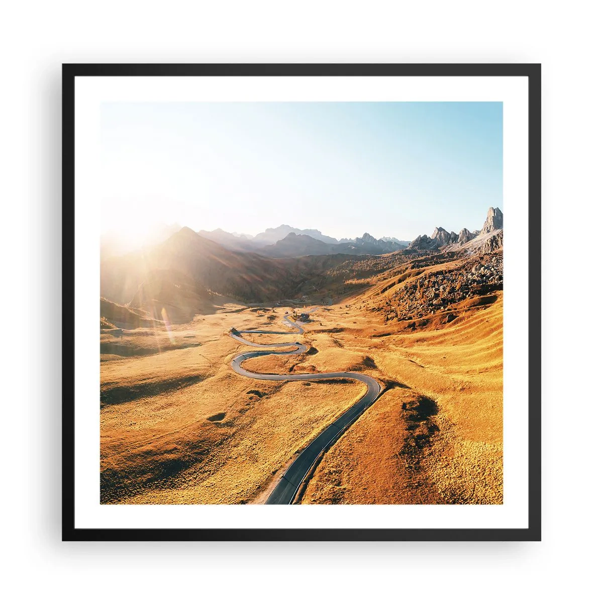 Poster în ramă neagră - Într-o vale de aur - 60x60 cm