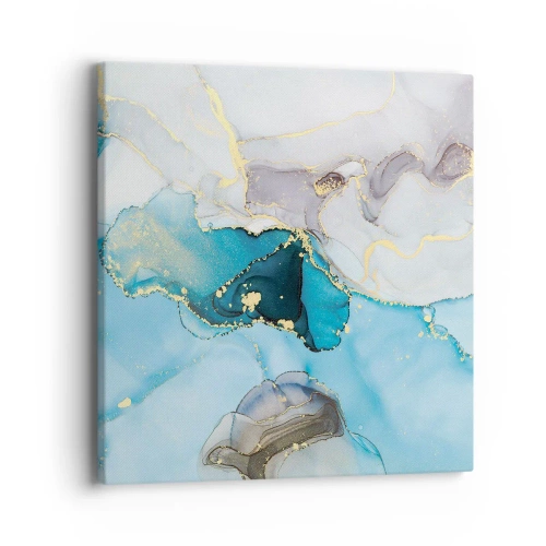 Tablou pe pânză - Un studiu al întâlnirii dintre gri și turcoaz - 40x40 cm