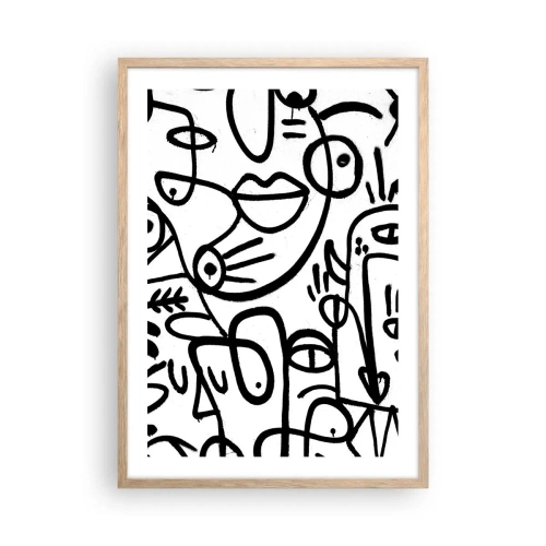 Poster în ramă de stejar deschis - Chipuri și miraje - 50x70 cm