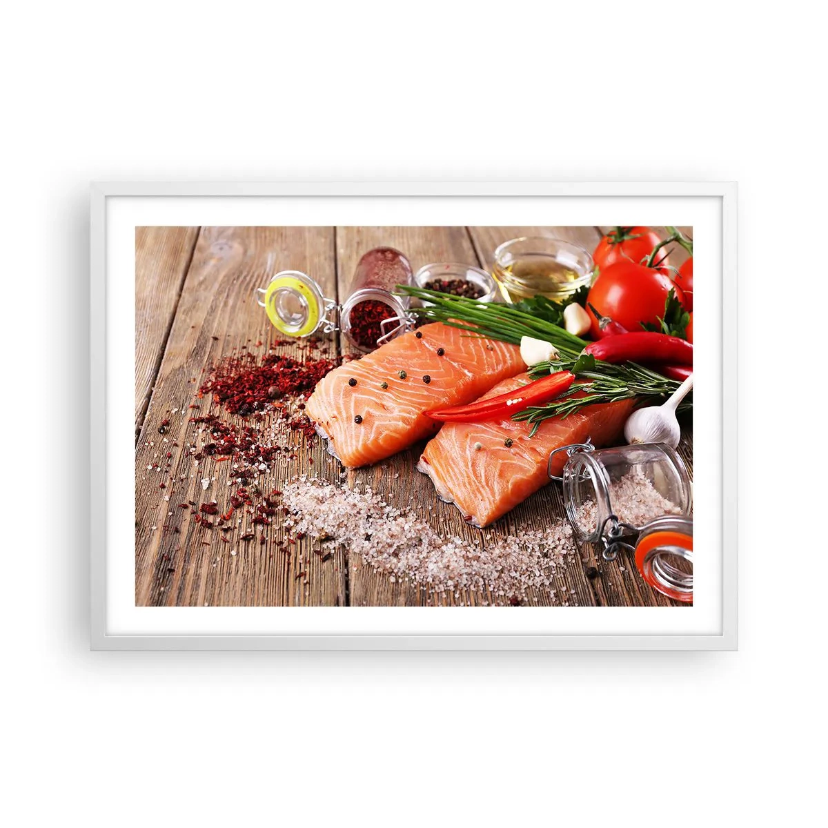 Poster în ramă albă - O aventură norvegiană în bucătărie - 70x50 cm
