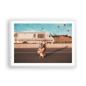 Poster în ramă albă - Zâmbiți, vă rog! - 70x50 cm