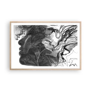 Poster în ramă de stejar deschis - Încurcată în vise - 91x61 cm