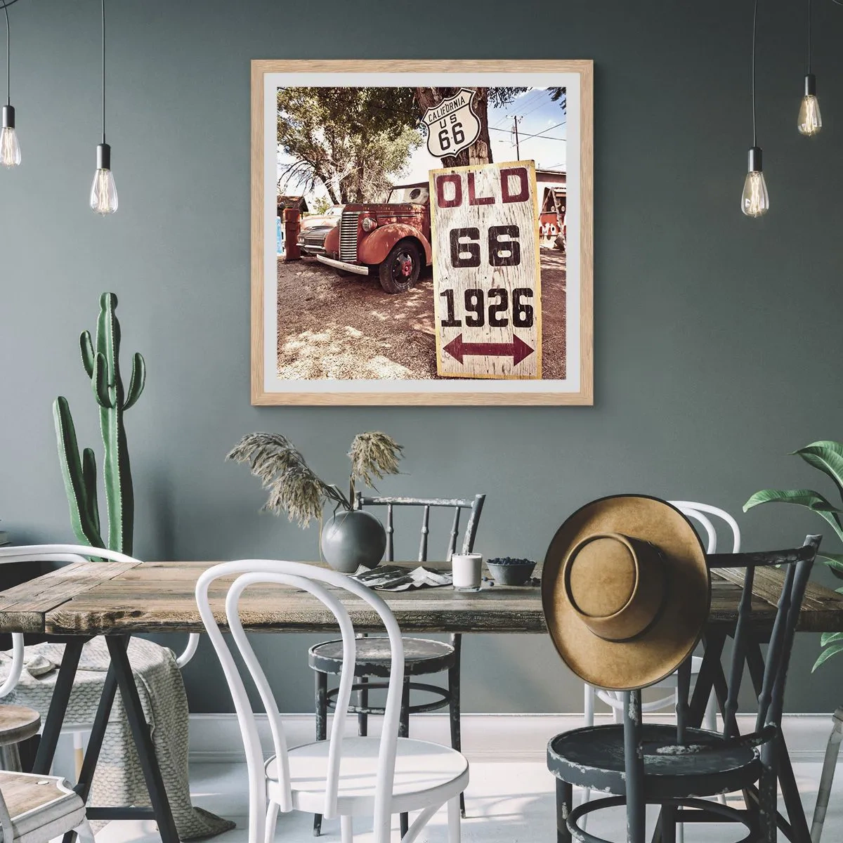 Poster în ramă de stejar deschis - O legendă provincială americană - 50x50 cm