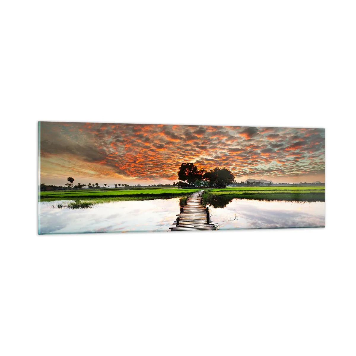 Tablou pe sticlă - Întindeți brațele - respirați - 90x30 cm