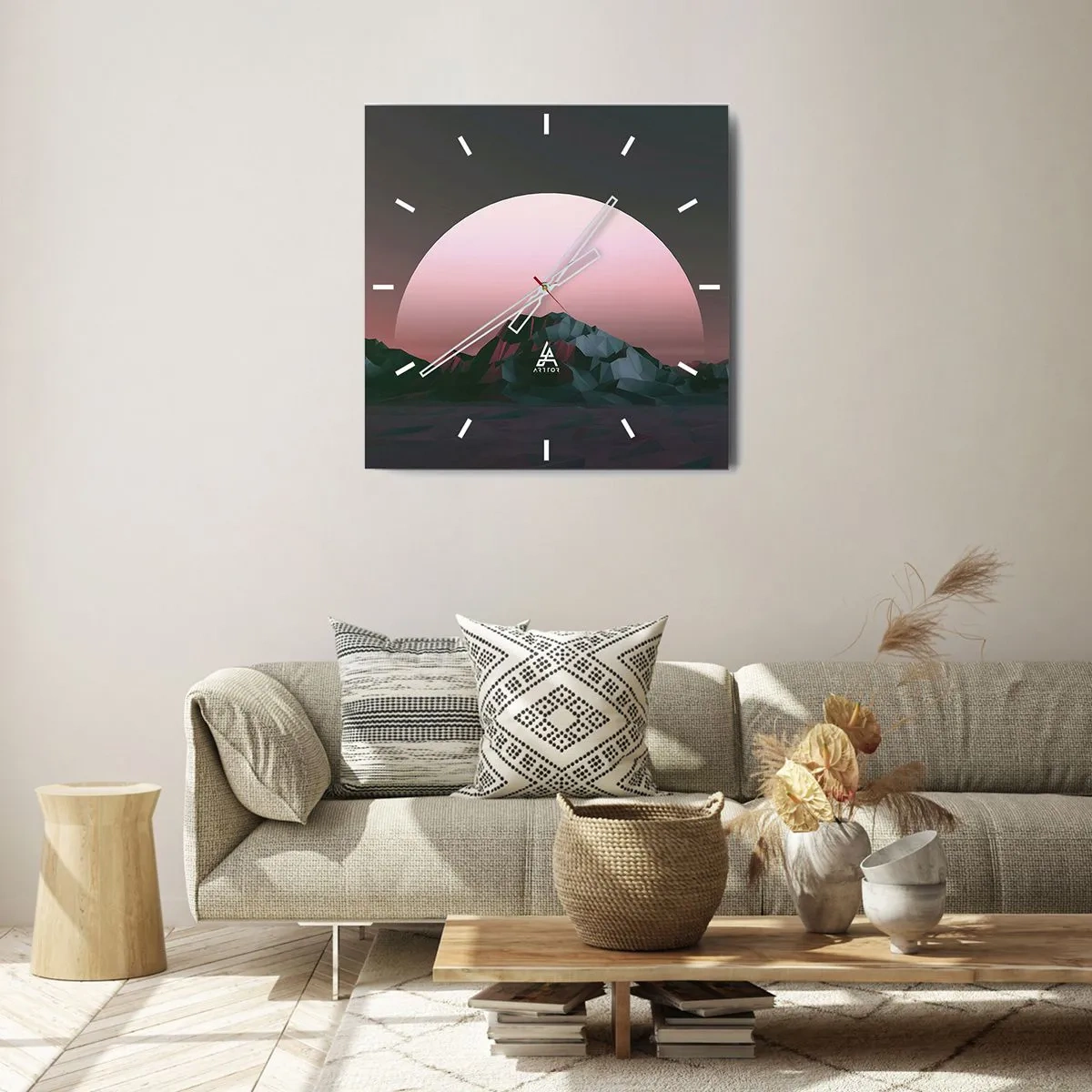 Ceas de perete - Ceas pe sticlă - Într-o galaxie învecinată - 40x40 cm