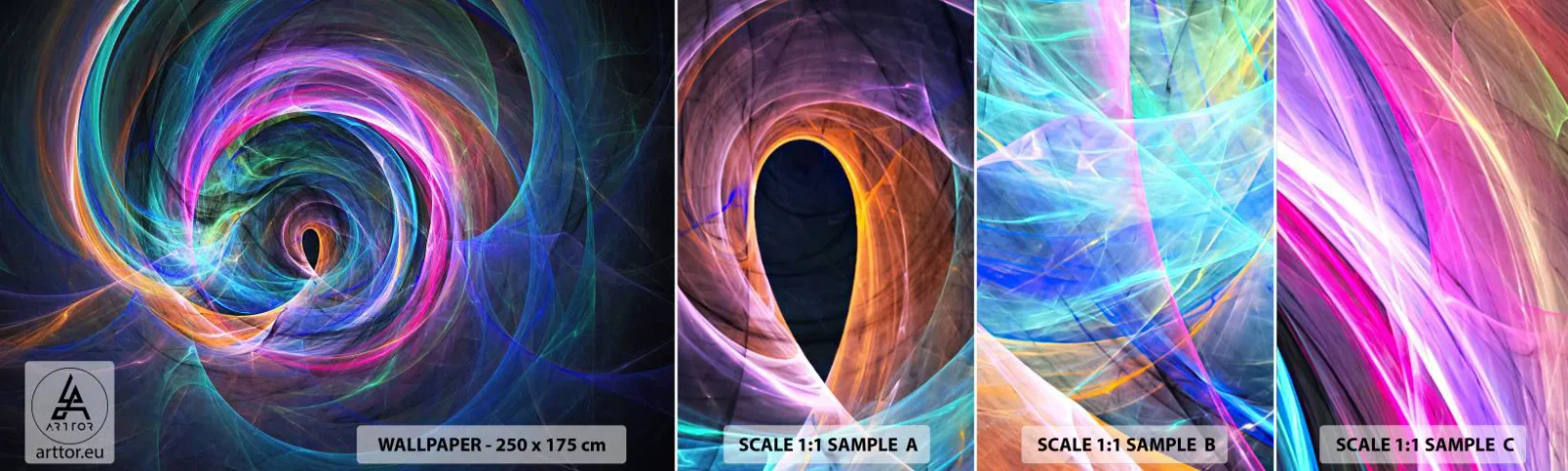 Mostră de Tapet Standard Eco - Unde mă vei duce? - Abstracția, Bucată, Vortex - 100x30 cm