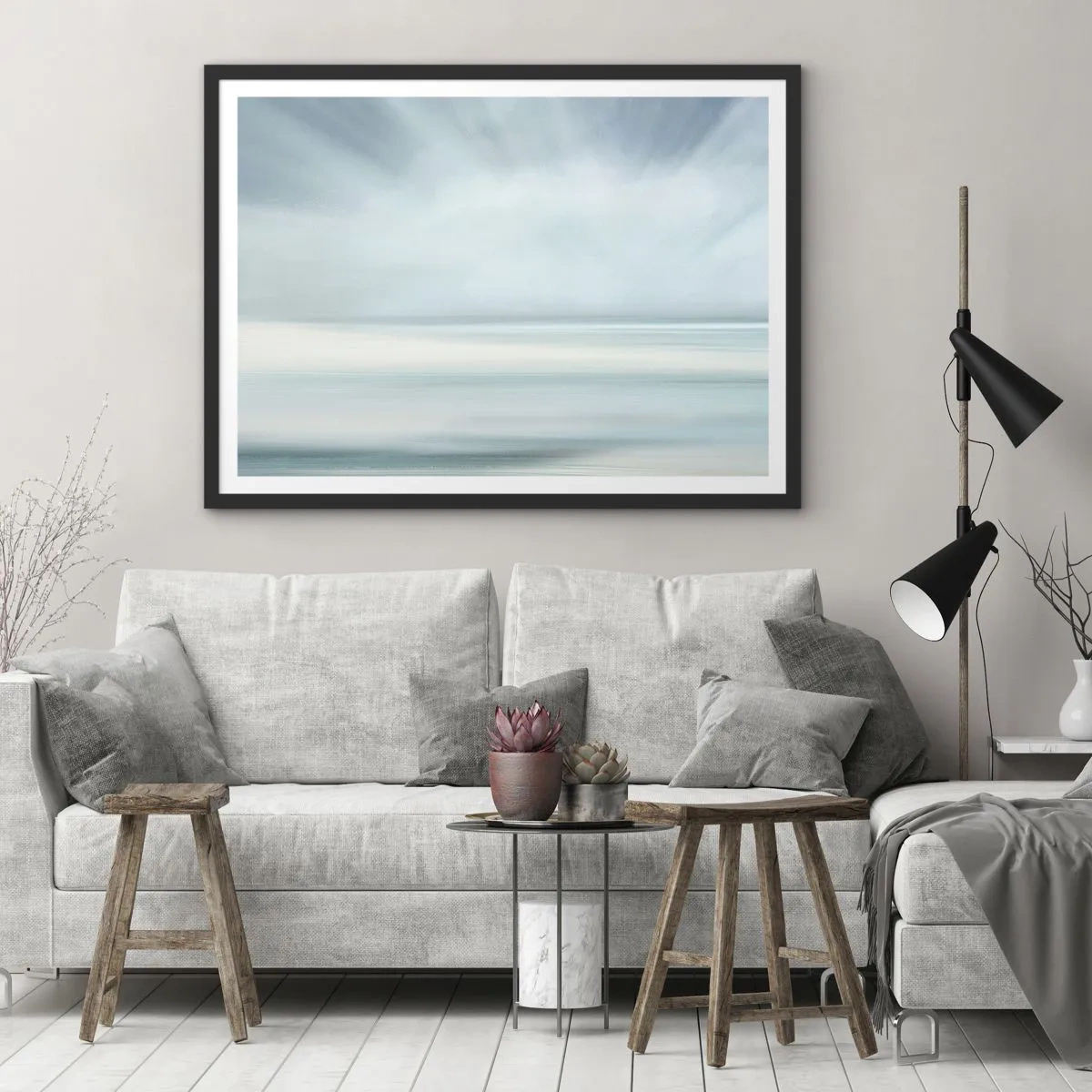 Poster în ramă neagră - Liniște până la orizont - 70x50 cm