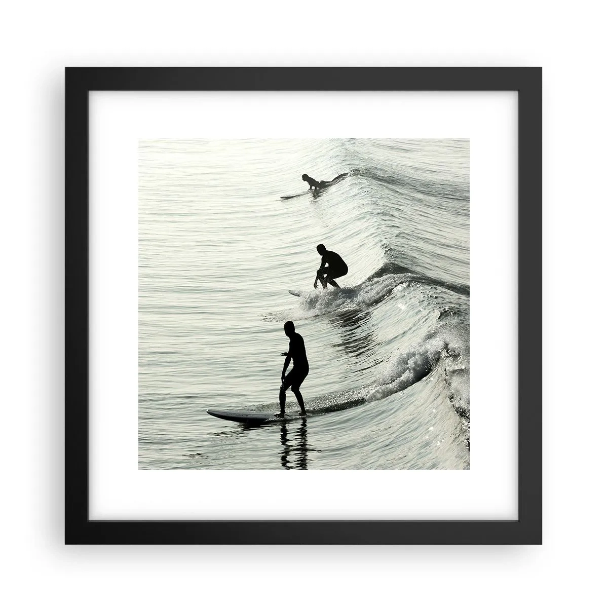 Poster în ramă neagră - Pentru a întâmpina valul - 30x30 cm