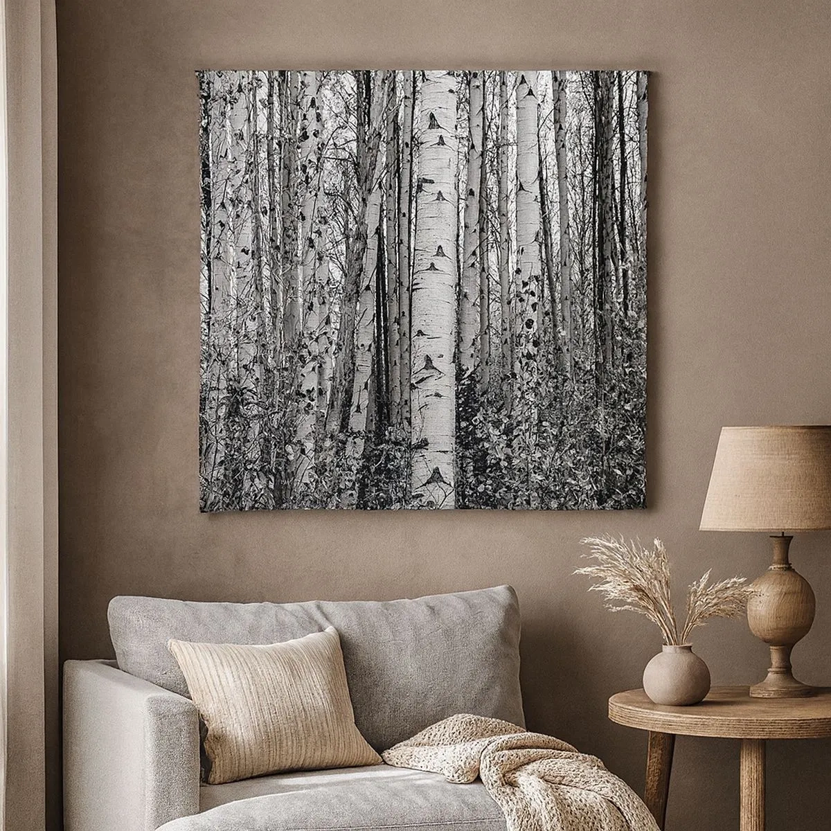 Tablou pe pânză - Coloane de mesteacăn - 30x30 cm