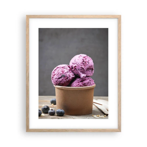 Poster în ramă de stejar deschis - Dulce și rece - 40x50 cm