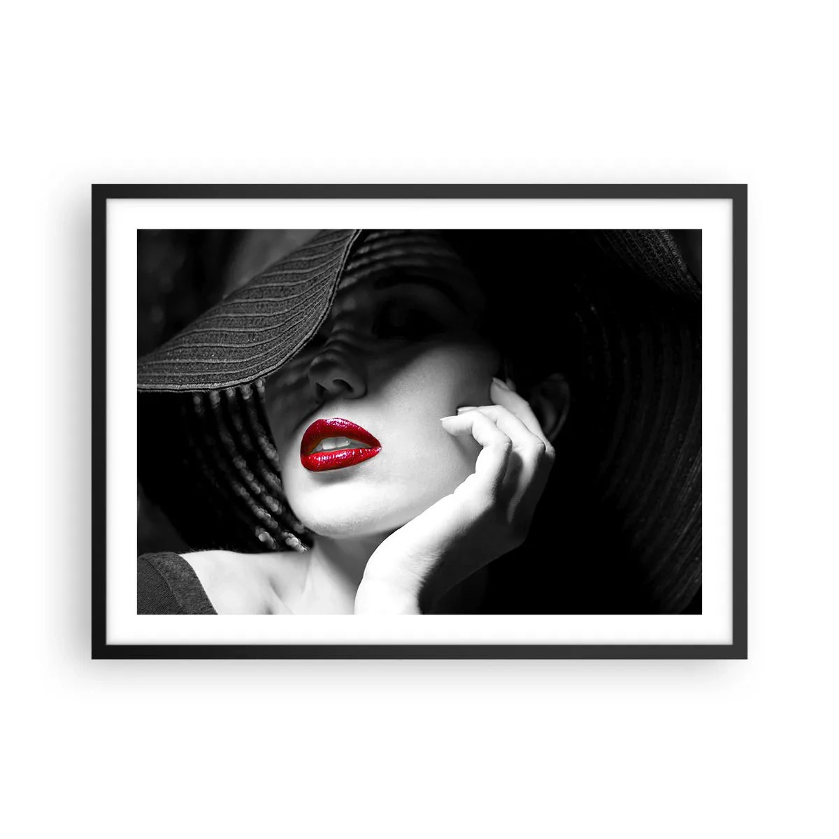 Poster în ramă neagră - Studiu în stacojiu - 70x50 cm