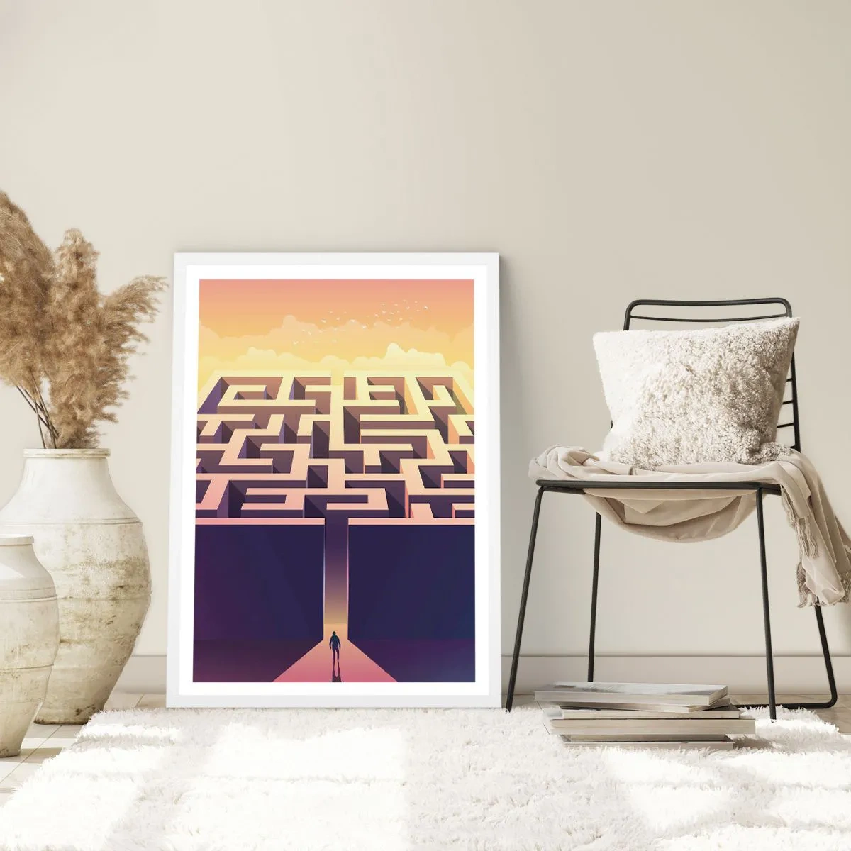 Poster în ramă albă - Momentul deciziei - 40x50 cm