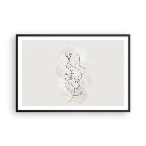 Poster în ramă neagră - Încurcați într-o îmbrățișare - 91x61 cm