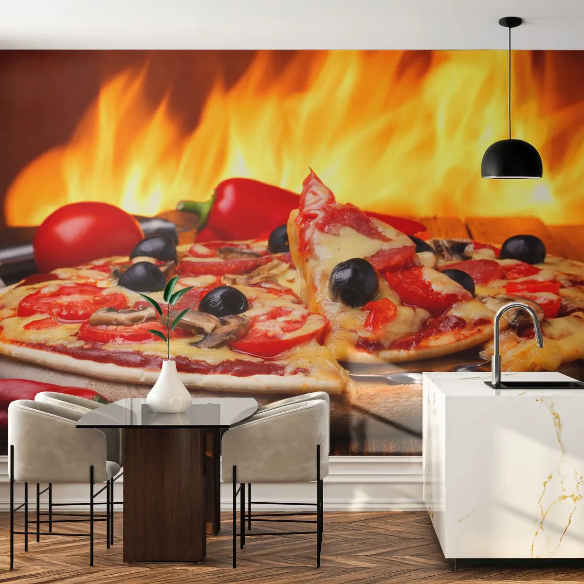 Tapet Premium Canvas - From Italy with love - Gastronomie, Pizza, Italia - 450x315 cm