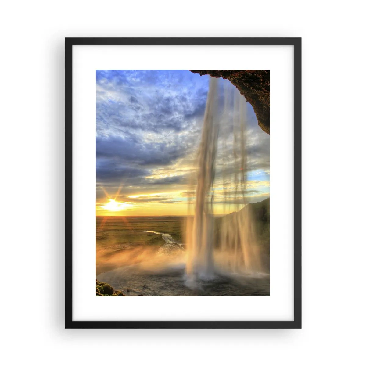 Poster în ramă neagră - Lumea din spatele vălului de picături - 40x50 cm