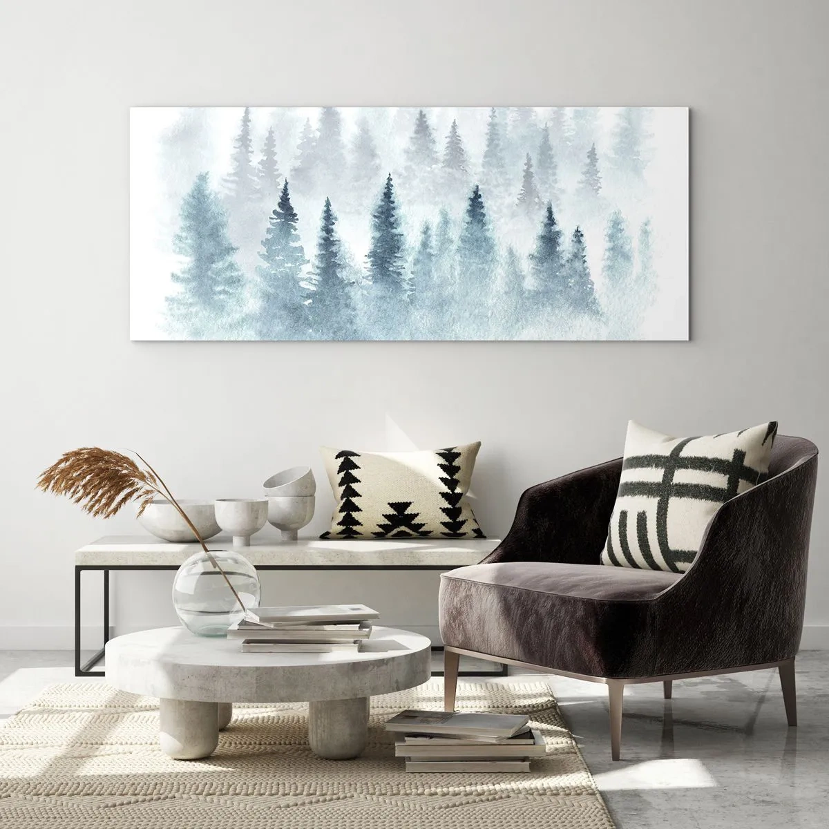 Tablou pe sticlă - Înfășurate în ceață - 120x50 cm