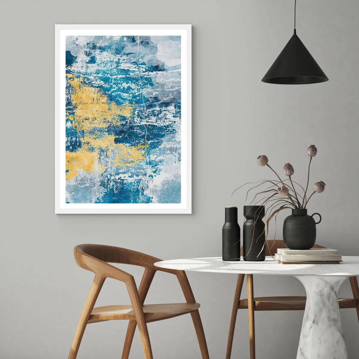 Poster în ramă albă - Abstracție de vreme - 70x100 cm