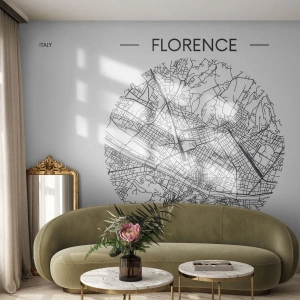 Fototapetă personalizată Premium Canvas - Anatomia Florenței - Hartă, Florenţa, Italia