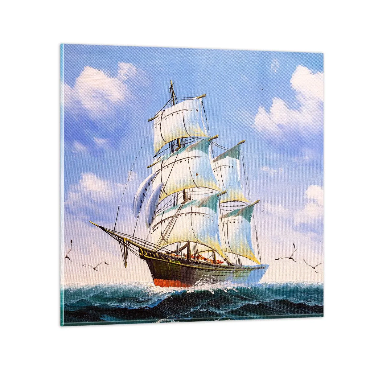 Tablou pe sticlă - Cu mândrie în vânt - 70x70 cm