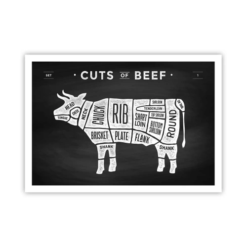 Poster - Abecedar de măcelar - 100x70 cm