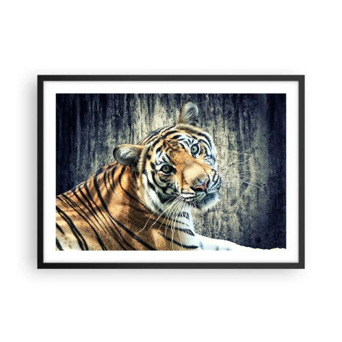 Poster în ramă neagră - Portret în fluxuri de lumină - 70x50 cm