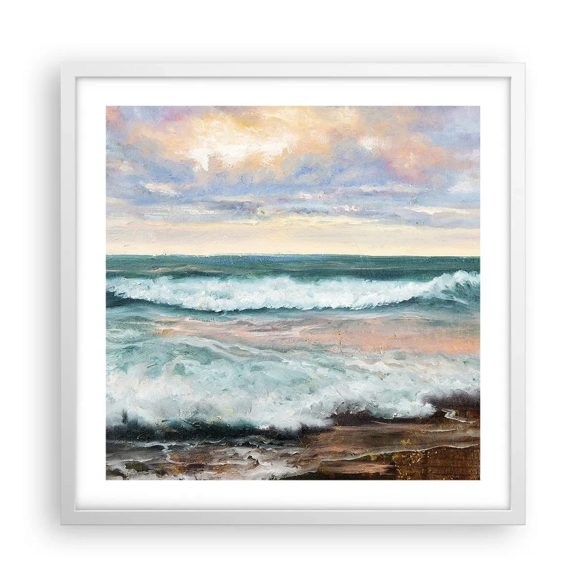 Poster în ramă albă - Aici îți vei alina sufletul - 50x50 cm