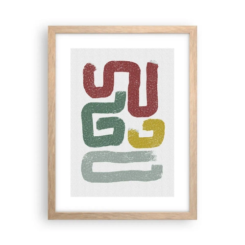 Poster în ramă de stejar deschis - Într-o limbă necunoscută - 30x40 cm