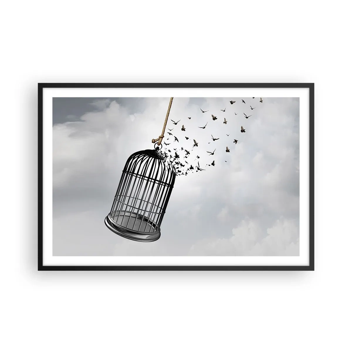 Poster în ramă neagră - Credință...Speranță...Libertate! - 91x61 cm