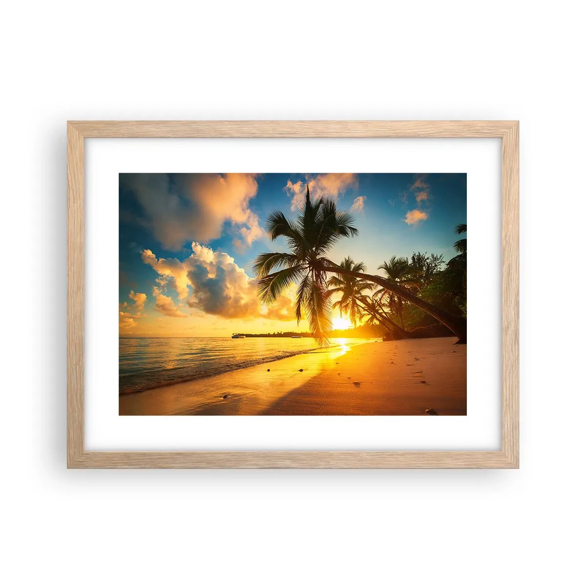 Poster în ramă de stejar deschis - Visul din Caraibe - 40x30 cm