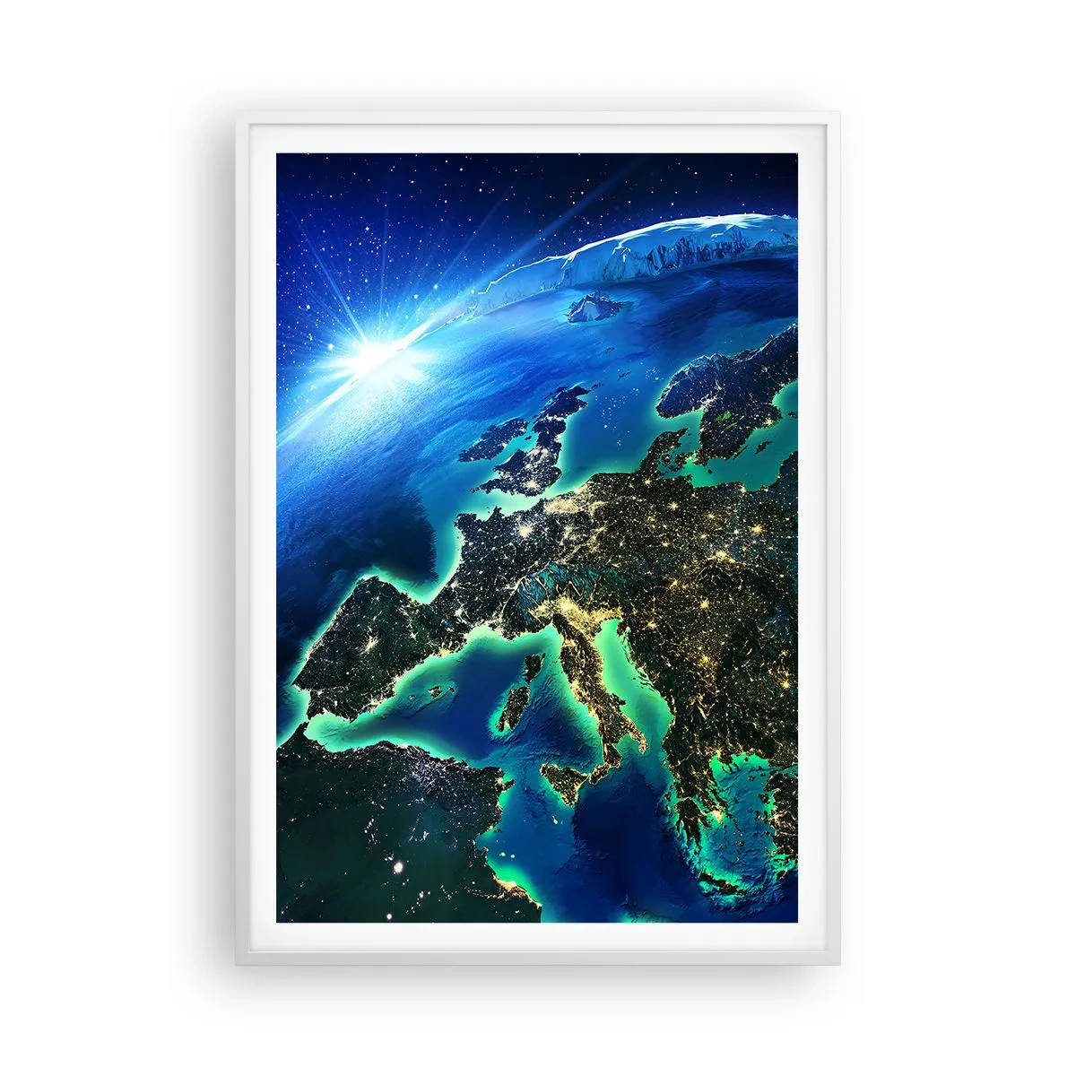 Poster în ramă albă - O Europă scânteietoare - 70x100 cm
