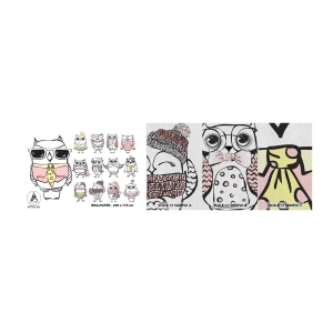 Mostră tapet Premium Sand - Atât de multe roluri de jucat - Pentru copii, Bufniţă, Copii - 100x30 cm