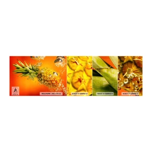 Mostră tapet autocolant Deluxe Sticker - Prospețime suculentă tropicală - Fructe, Ananas, Apă - 100x30 cm