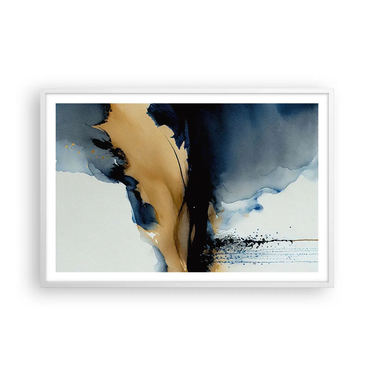 Poster în ramă albă - În spatele cortinei - 91x61 cm