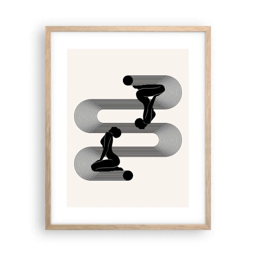 Poster în ramă de stejar deschis - Simetrie senzuală - 40x50 cm