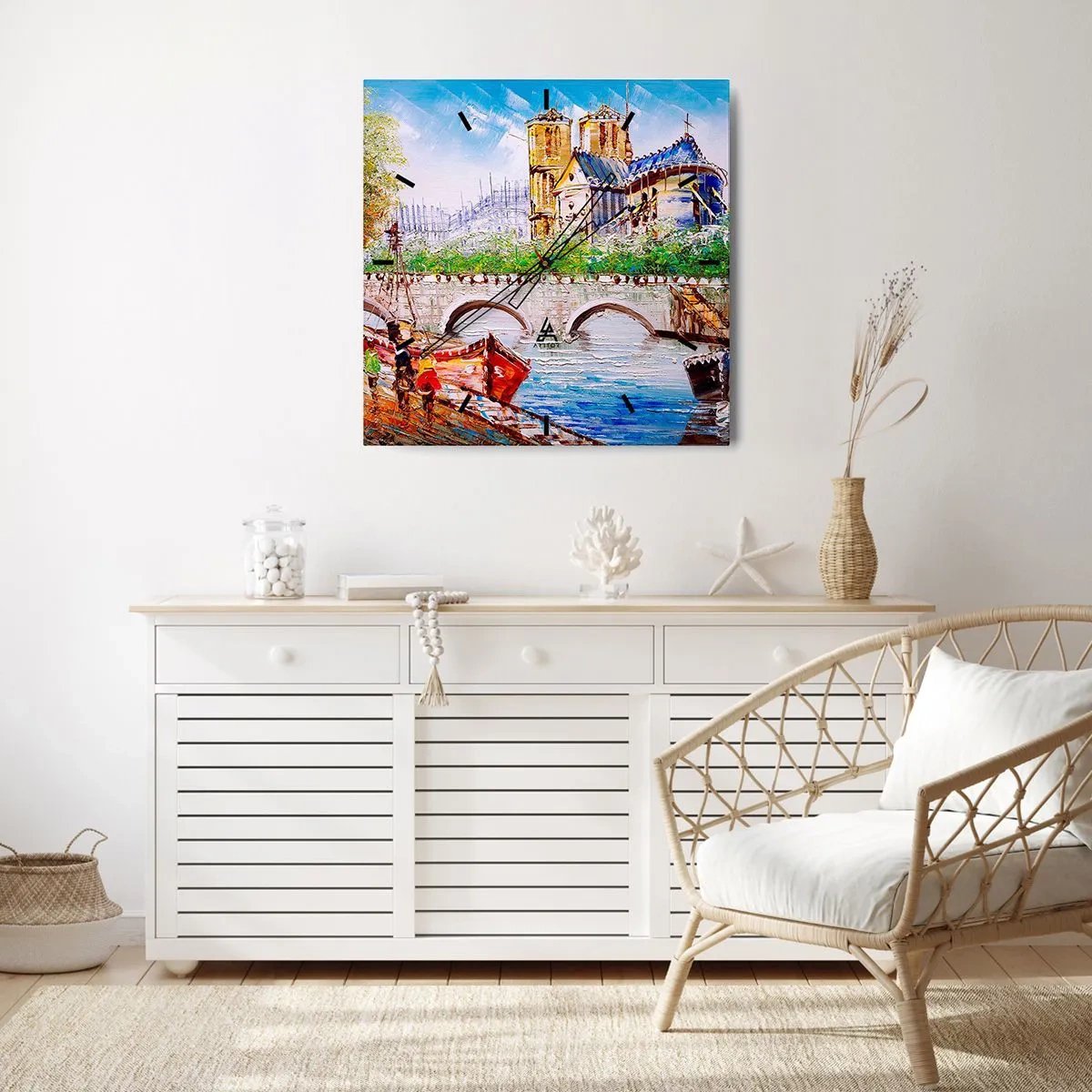 Ceas de perete - Ceas pe sticlă - Timpul lor nu trece niciodată - 40x40 cm