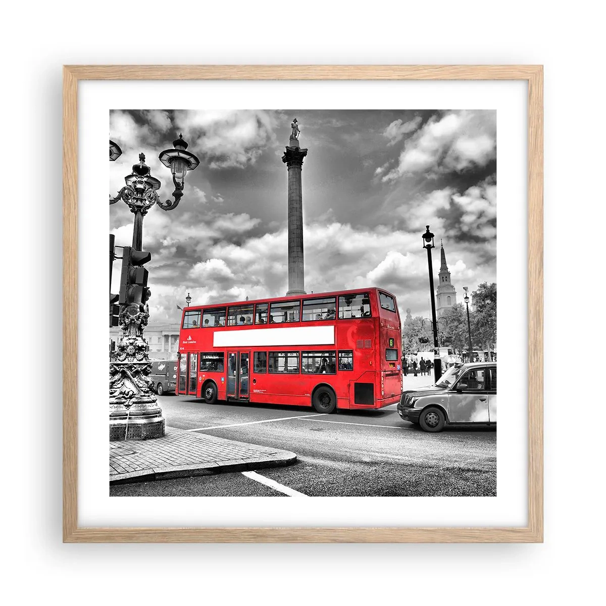 Poster în ramă de stejar deschis - Adevărata forță vitală a orașului - 50x50 cm