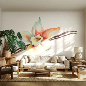 Tapet Premium Sand - Dulceața stropită - Floare de vanilie, Floare, baton de vanilie - 150x105 cm